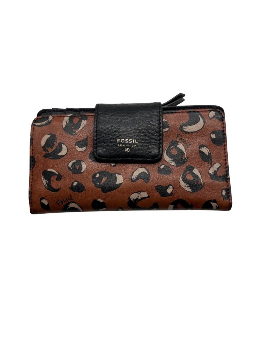 Fossil Brown Leopard Print Leather Wallet